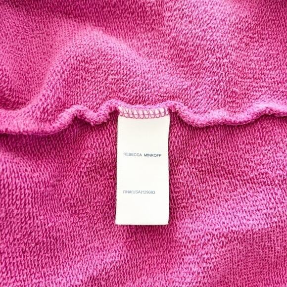 Rebecca Minkoff Dark Pink French Terry Cotton Balloon Sleeve Sweatshirt Size XS - Picture 5 of 6